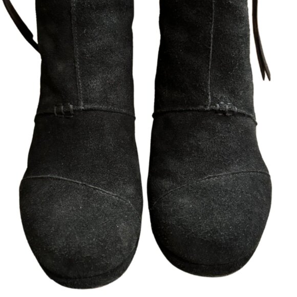 Toms Desert Wedge High Black Suede Size 9 - Picture 8 of 10